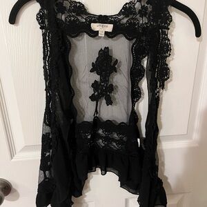 Umgee Black Lace Vest